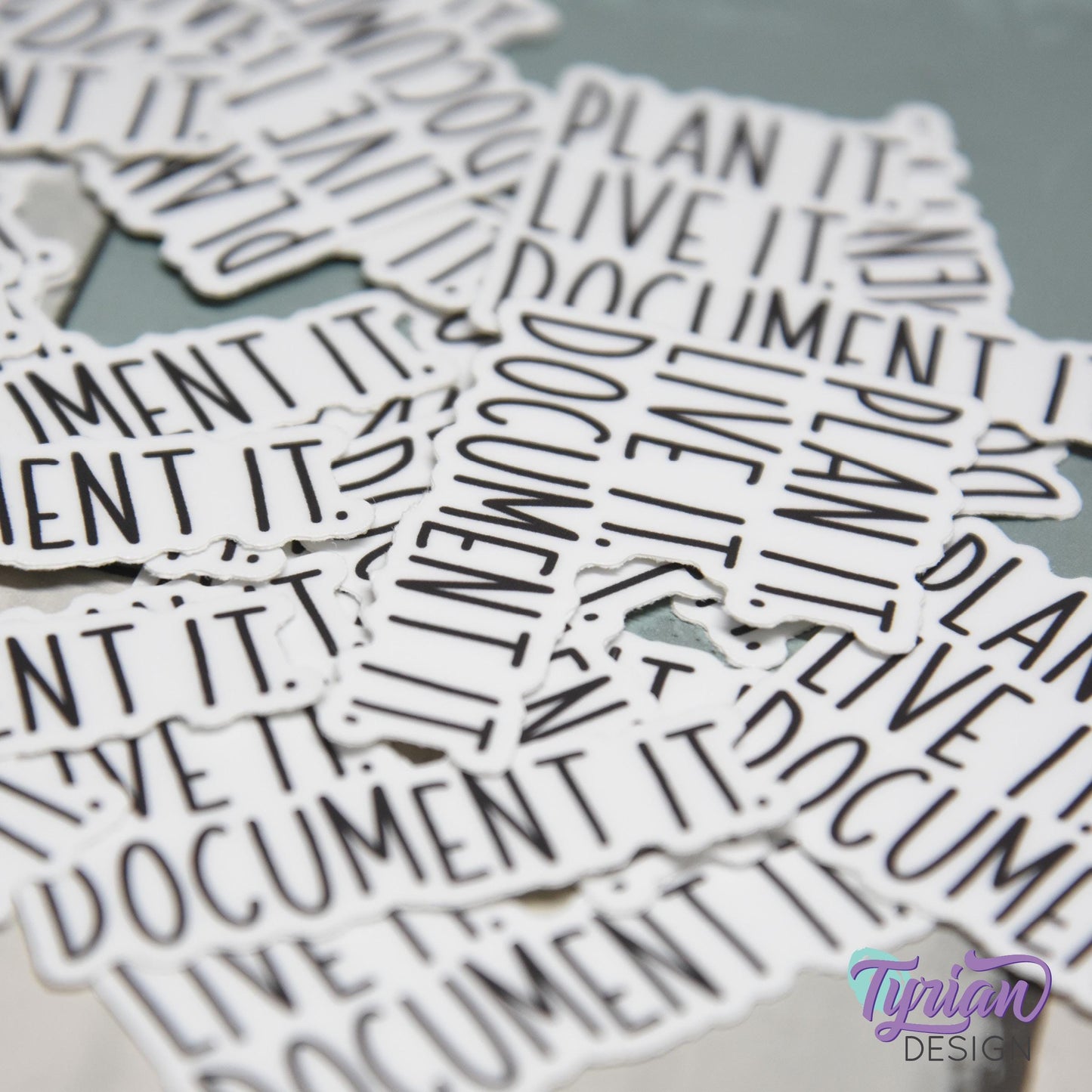 Plan it. Live it. Document it. Small Vinyl Sticker | high quality weather proof vinyl | 2 x 1.5" | Planner sticker