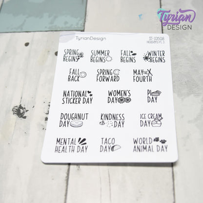 Holiday Stickers  | Icon Holiday Stickers Pt 3 | 16 Stickers | Font: Charley