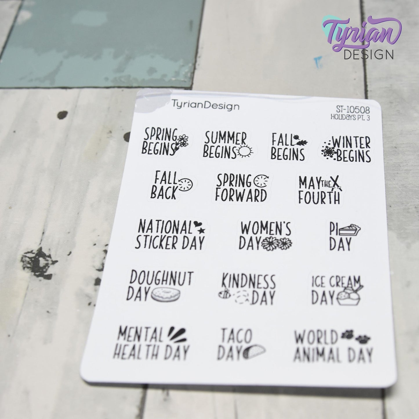 Holiday Stickers  | Icon Holiday Stickers Pt 3 | 16 Stickers | Font: Charley