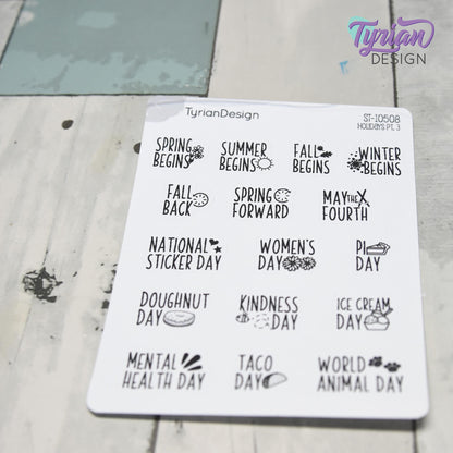 Holiday Stickers  | Icon Holiday Stickers Pt 3 | 16 Stickers | Font: Charley