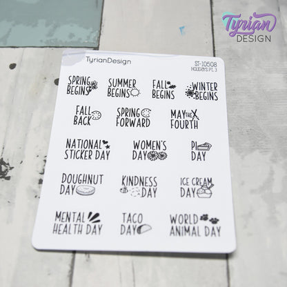 Holiday Stickers  | Icon Holiday Stickers Pt 3 | 16 Stickers | Font: Charley