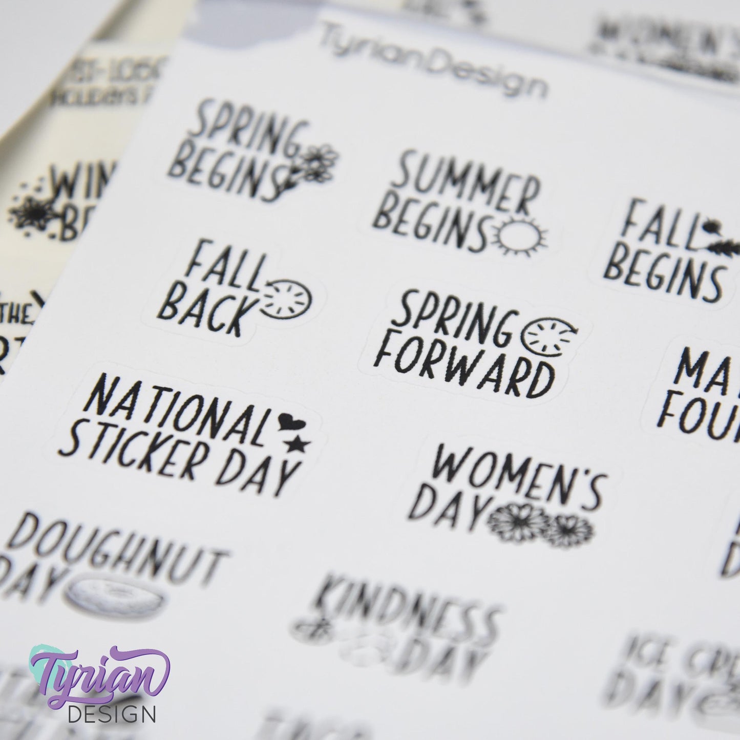 Holiday Stickers  | Icon Holiday Stickers Pt 3 | 16 Stickers | Font: Charley