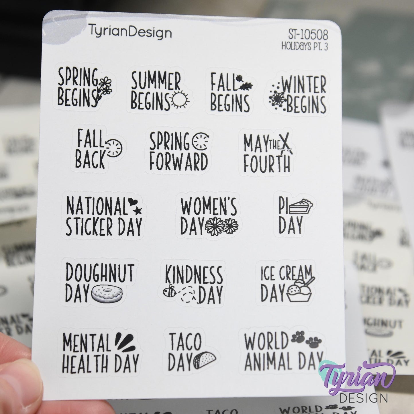 Holiday Stickers  | Icon Holiday Stickers Pt 3 | 16 Stickers | Font: Charley