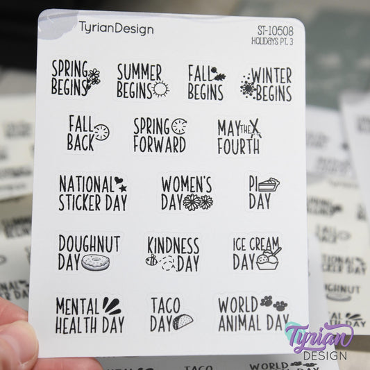 Holiday Stickers  | Icon Holiday Stickers Pt 3 | 16 Stickers | Font: Charley