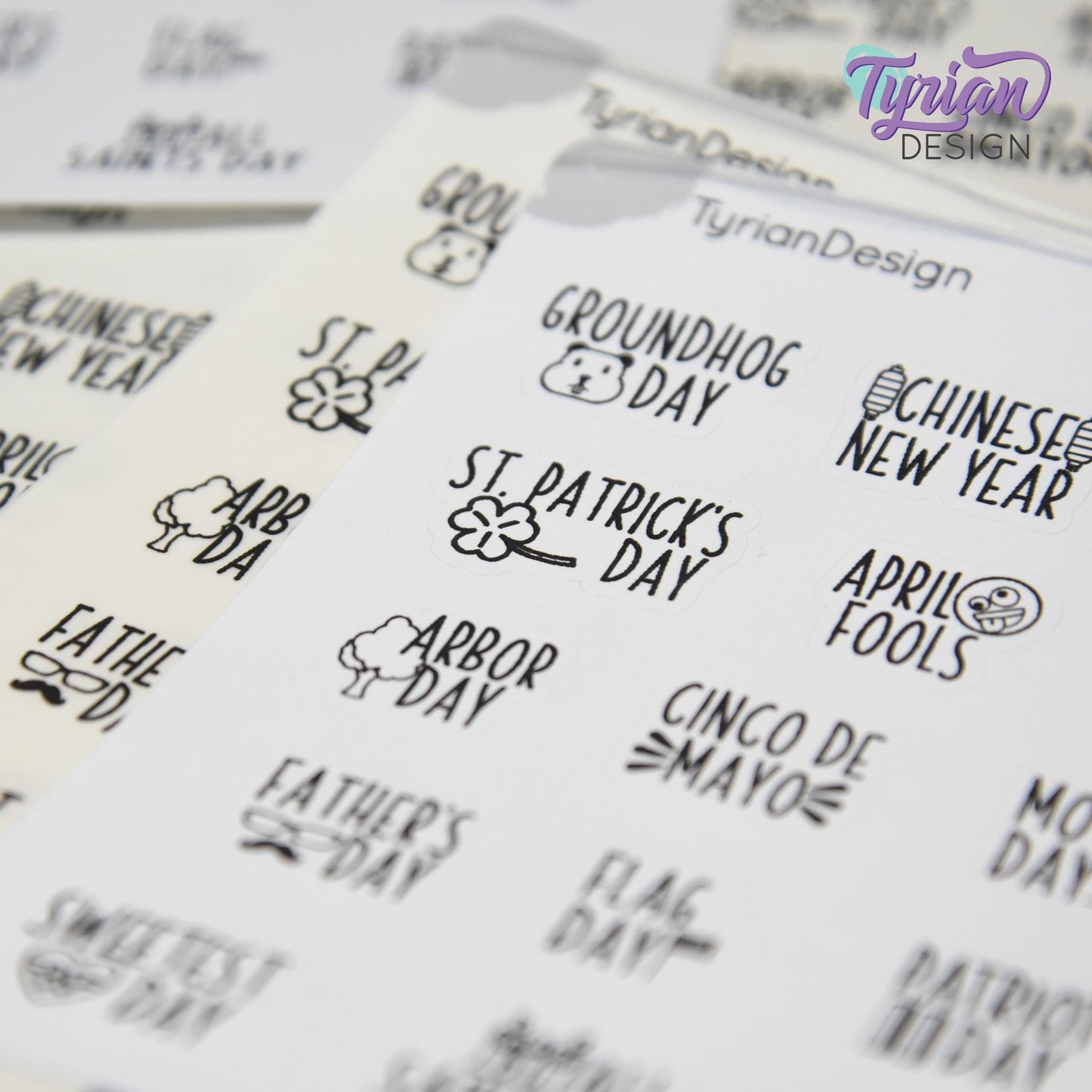 Holiday Stickers  | Icon Holiday Stickers Pt 2 | 15 Stickers | Font: Charley