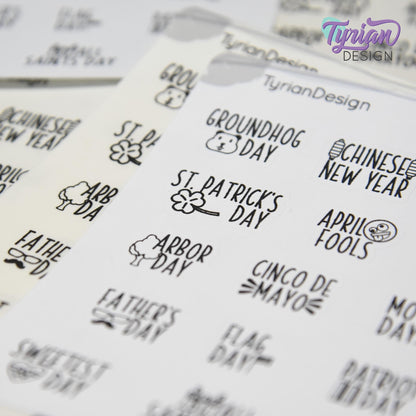 Holiday Stickers  | Icon Holiday Stickers Pt 2 | 15 Stickers | Font: Charley