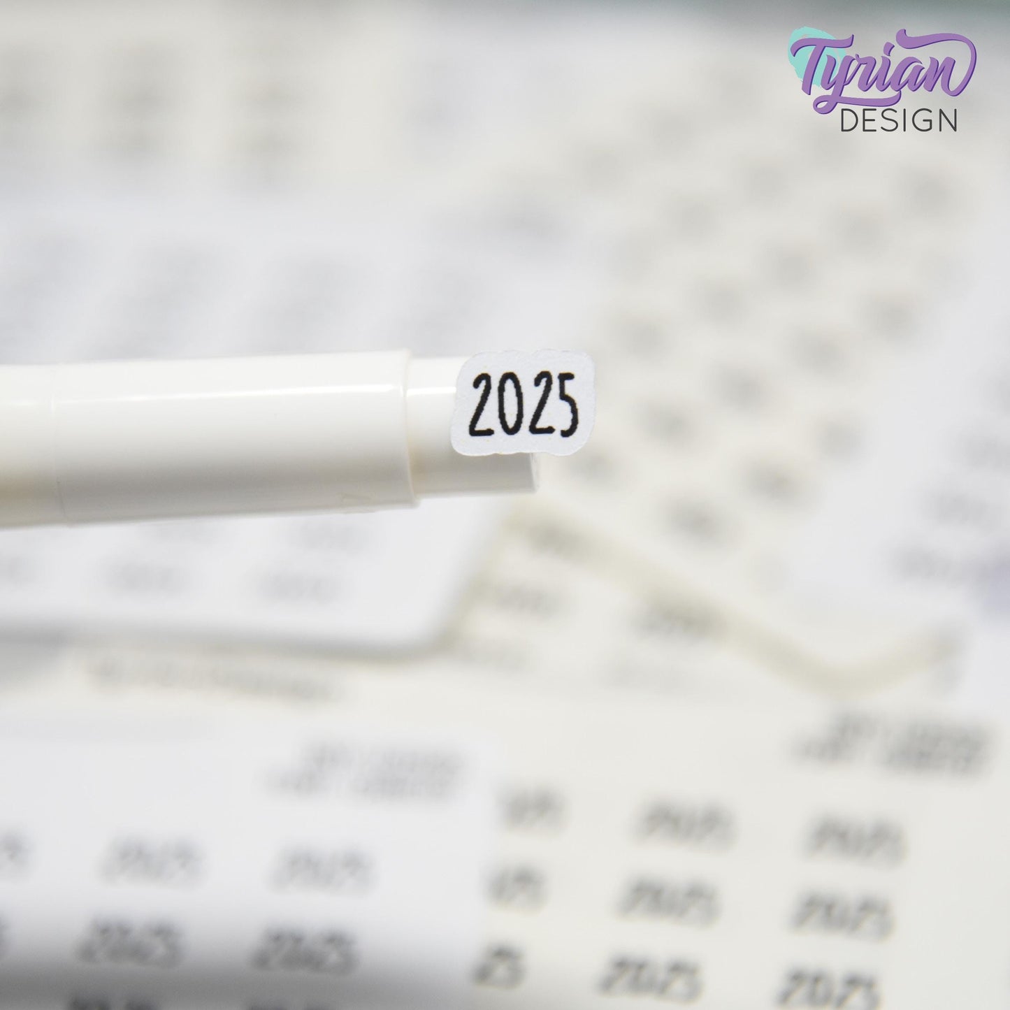 Tiny 2025 Stickers | 42 Stickers | .37 x .27" each sticker | Font: Charley