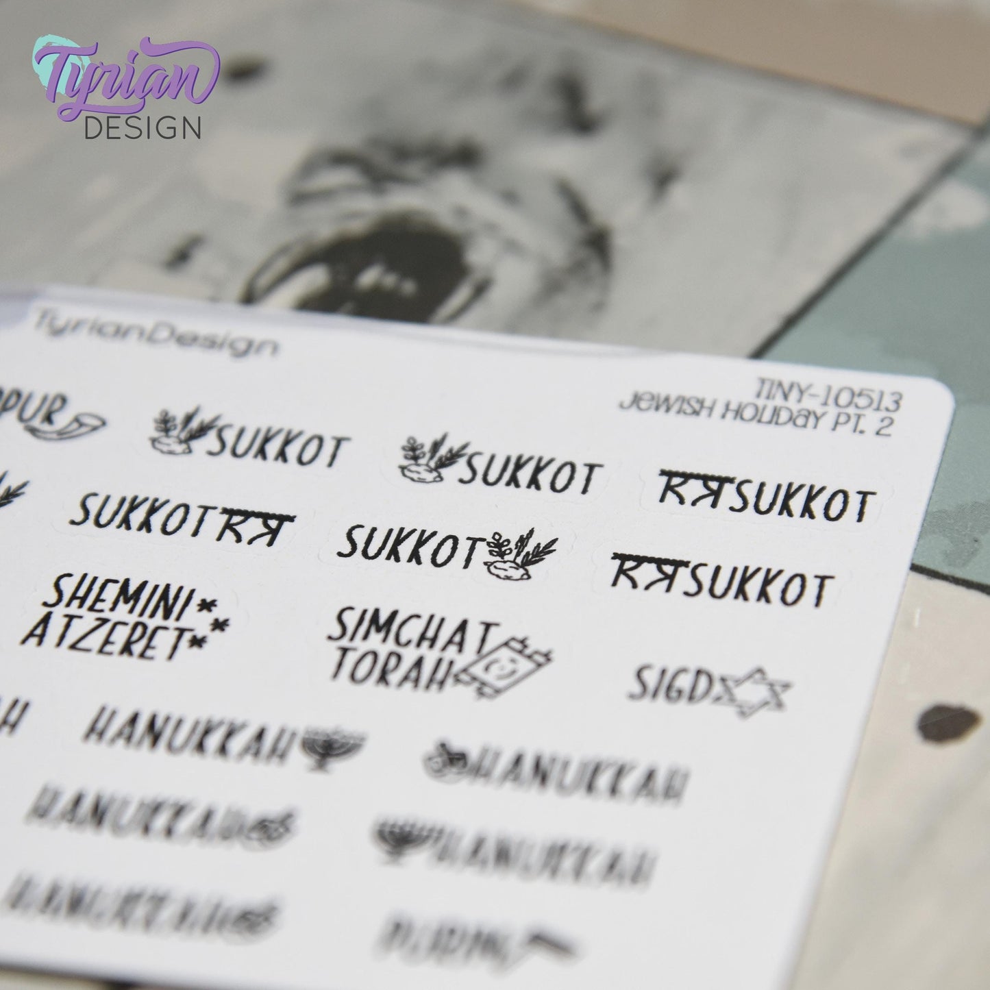 Tiny Jewish Icon Holiday Stickers Pt 2 | 21 Stickers | Font: Charley