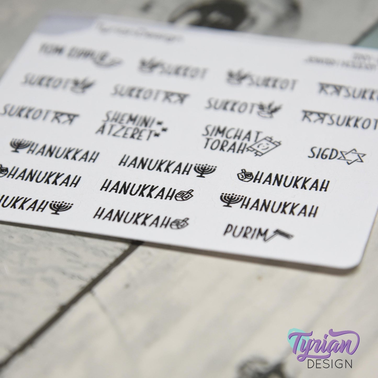 Tiny Jewish Icon Holiday Stickers Pt 2 | 21 Stickers | Font: Charley