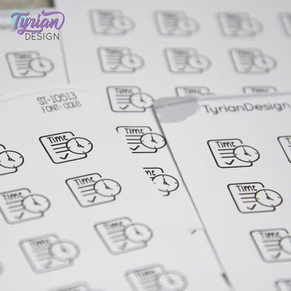 Time Card Stickers | 20 Stickers | .6" x .57" Each | Cole Font