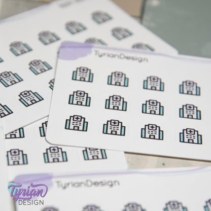 Hospital Stickers | 18 stickers | .41 x .41" each