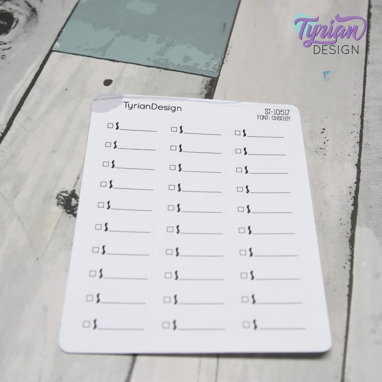 Payment Sticker |  30 Stickers | .91" x .28" Each | Charley Font