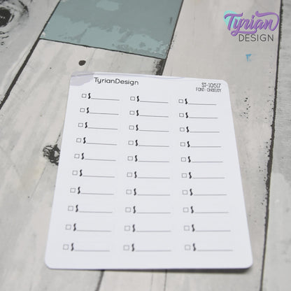 Payment Sticker |  30 Stickers | .91" x .28" Each | Charley Font