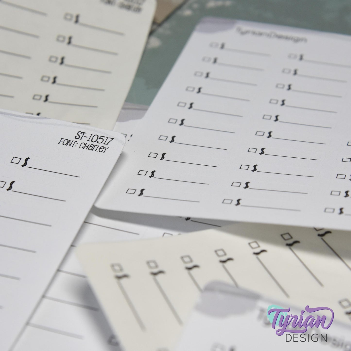 Payment Sticker |  30 Stickers | .91" x .28" Each | Charley Font