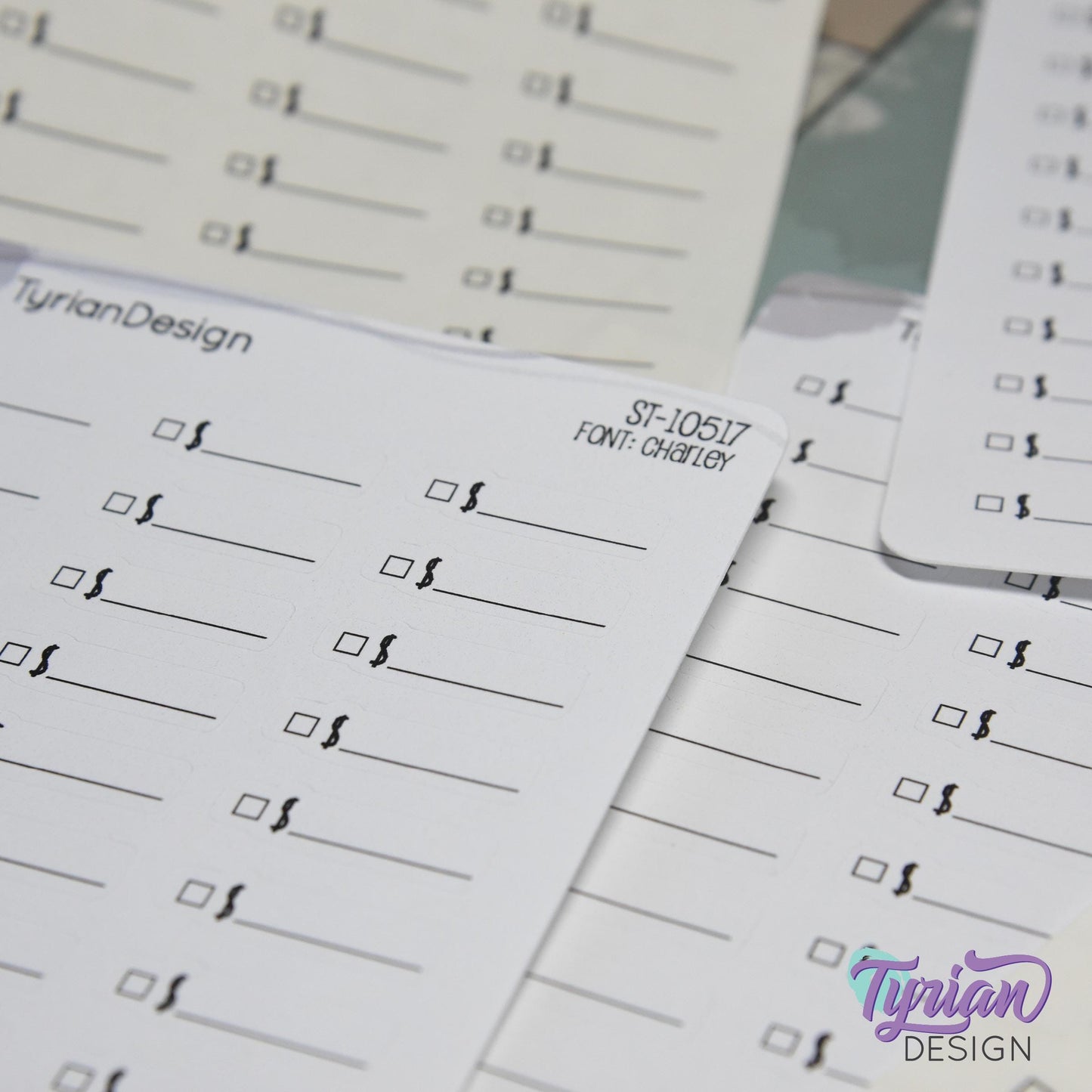 Payment Sticker |  30 Stickers | .91" x .28" Each | Charley Font