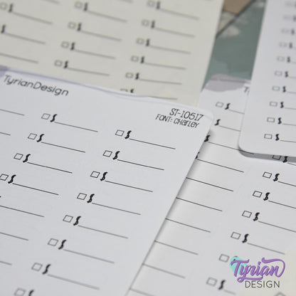 Payment Sticker |  30 Stickers | .91" x .28" Each | Charley Font