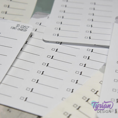 Payment Sticker |  30 Stickers | .91" x .28" Each | Charley Font