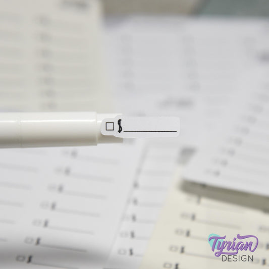 Payment Sticker |  30 Stickers | .91" x .28" Each | Charley Font