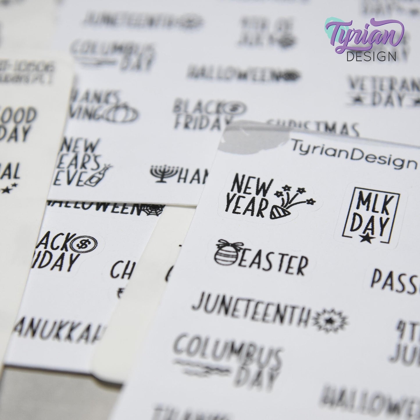 Holiday Stickers  | Icon Holiday Stickers Pt 1 | 19 Stickers | Font: Charley