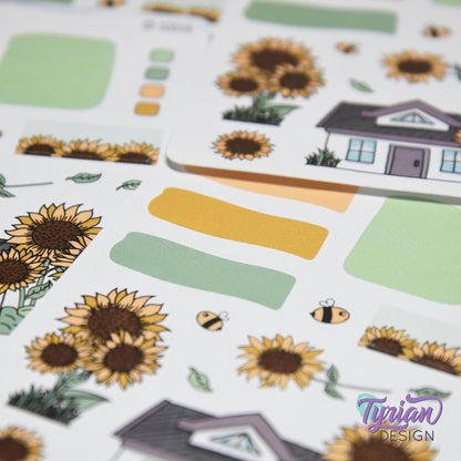 Sunflower House Journal Stickers | 16 Stickers