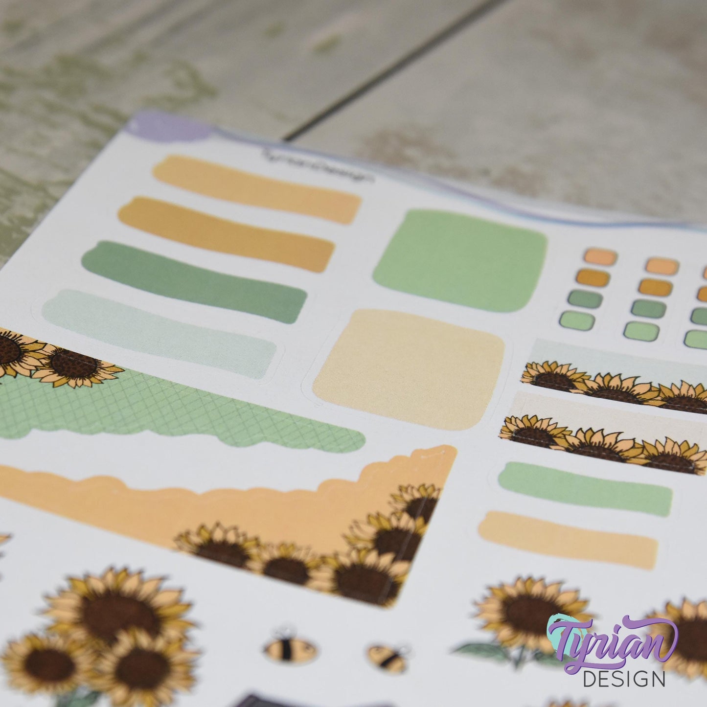 Sunflower House Journal Stickers  | 28 Stickers | 5x7" Sheet