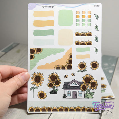 Sunflower House Journal Stickers  | 28 Stickers | 5x7" Sheet