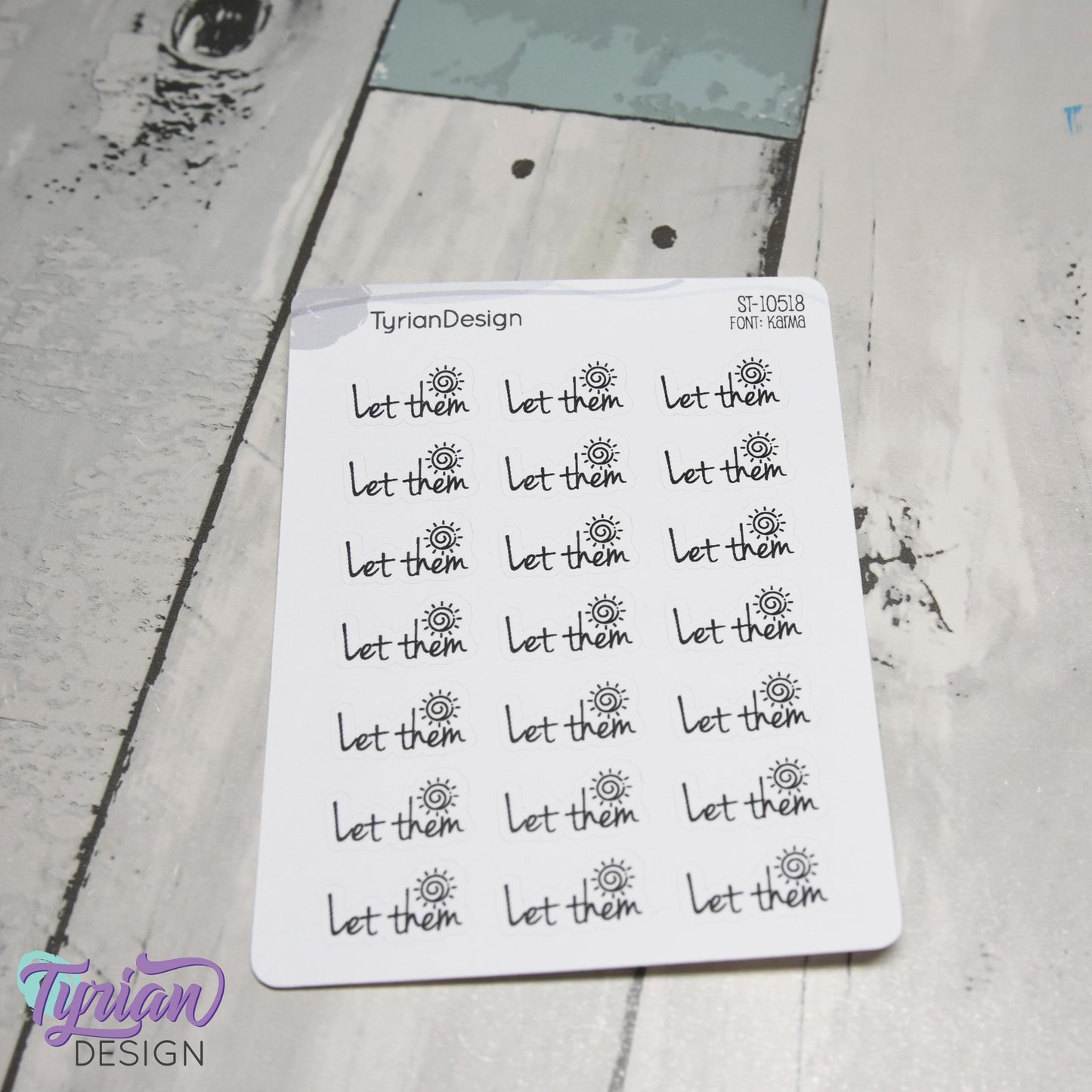 Let Them Stickers | 21 Stickers | .86" x .48" Each | Karma Font