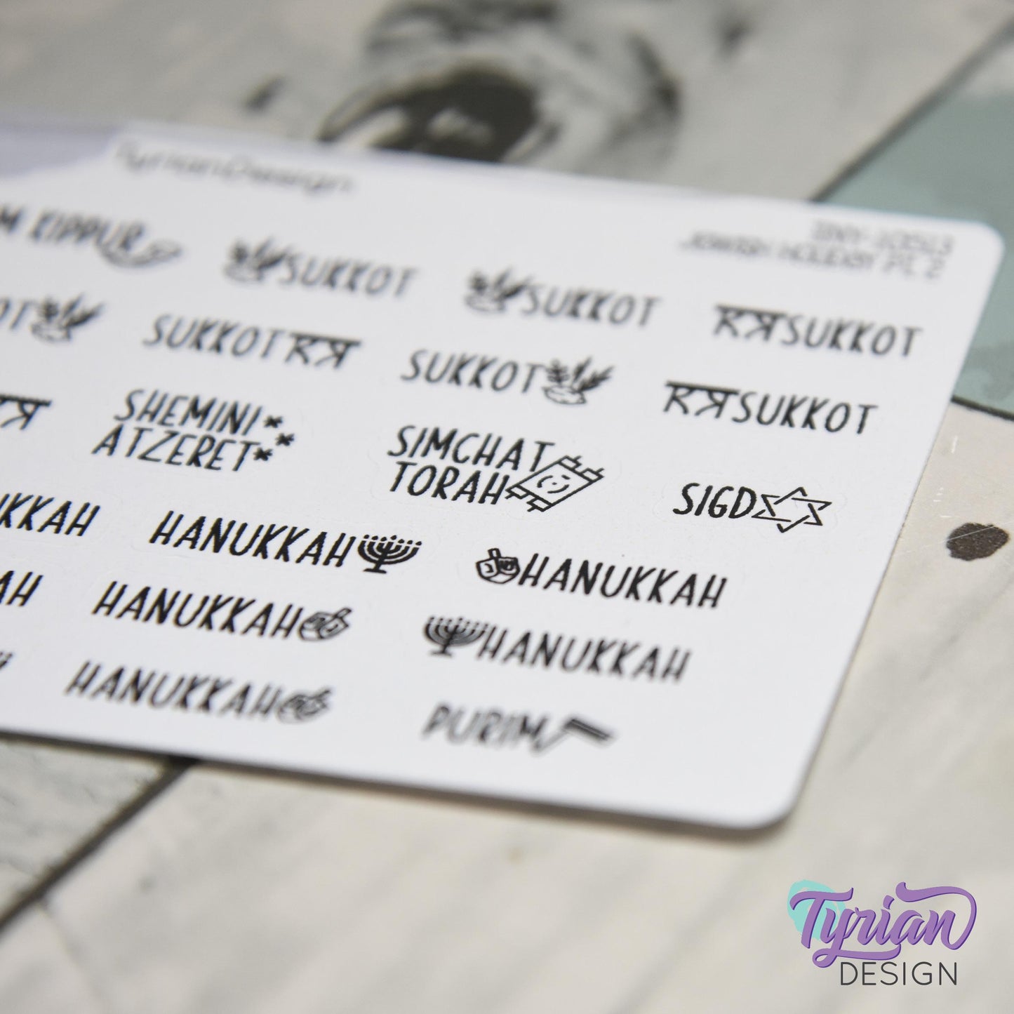 Tiny Jewish Icon Holiday Stickers Pt 2 | 21 Stickers | Font: Charley