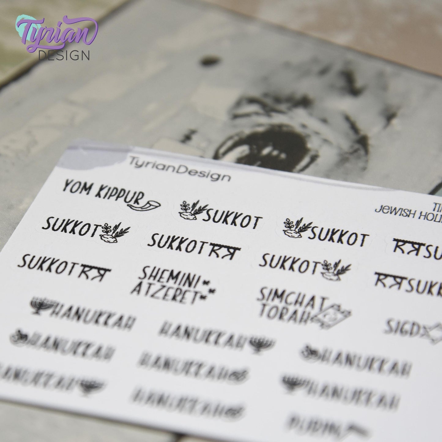 Tiny Jewish Icon Holiday Stickers Pt 2 | 21 Stickers | Font: Charley