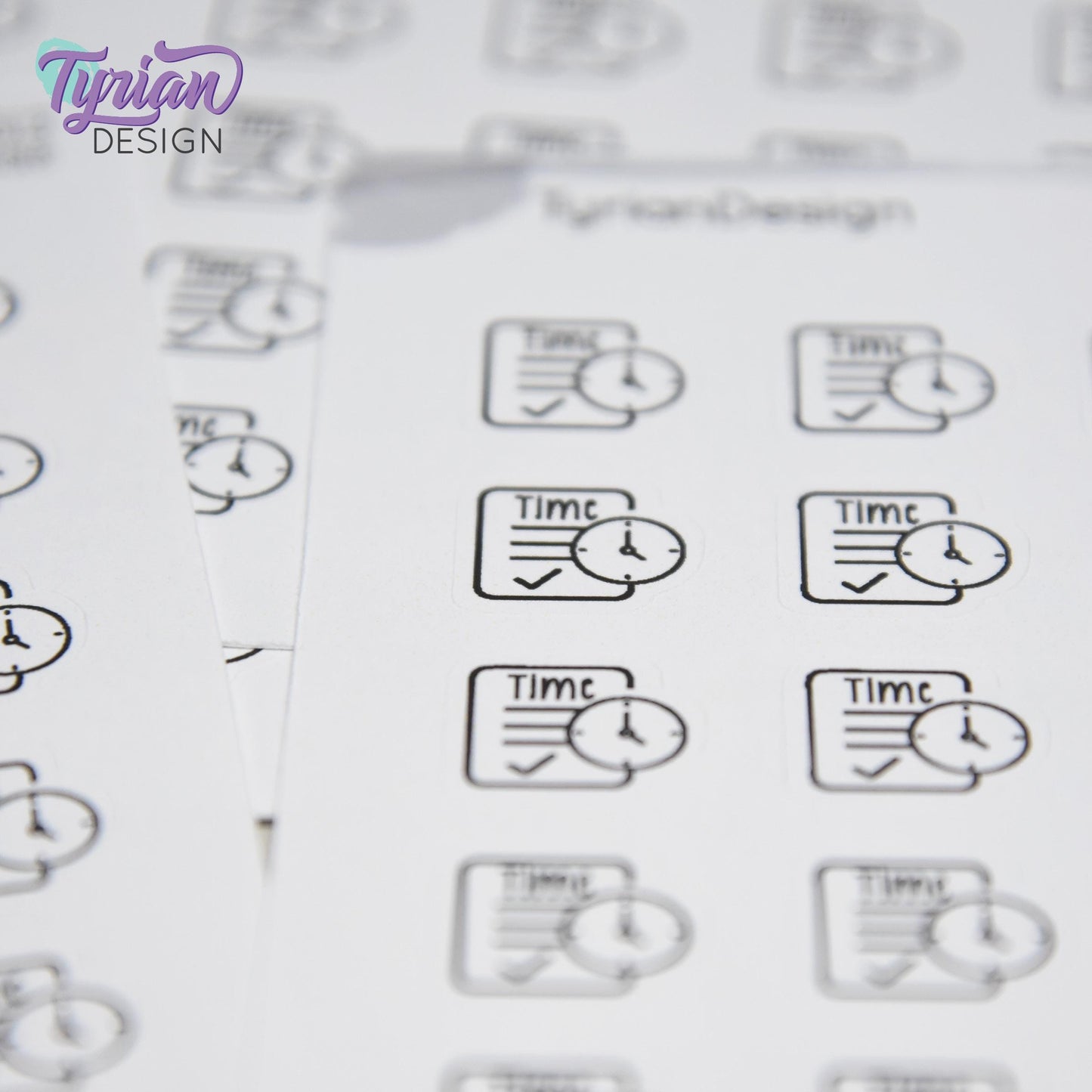 Time Card Stickers | 20 Stickers | .6" x .57" Each | Cole Font