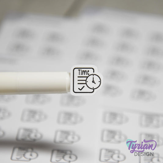 Time Card Stickers | 20 Stickers | .6" x .57" Each | Cole Font