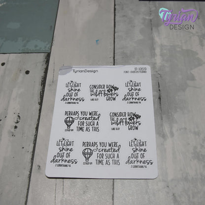 Bible Verses Stickers | 8 Stickers | Charley & Karma Font