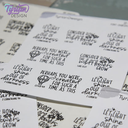 Bible Verses Stickers | 8 Stickers | Charley & Karma Font