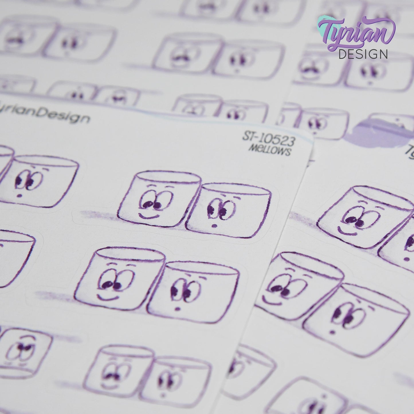 BFF Friends Stickers | Sketchy Mellows Stickers | 10 Stickers | 2 sizes | 3.5 x  4.5" Sheet | White or Clear Matte | Marshmallow stickers