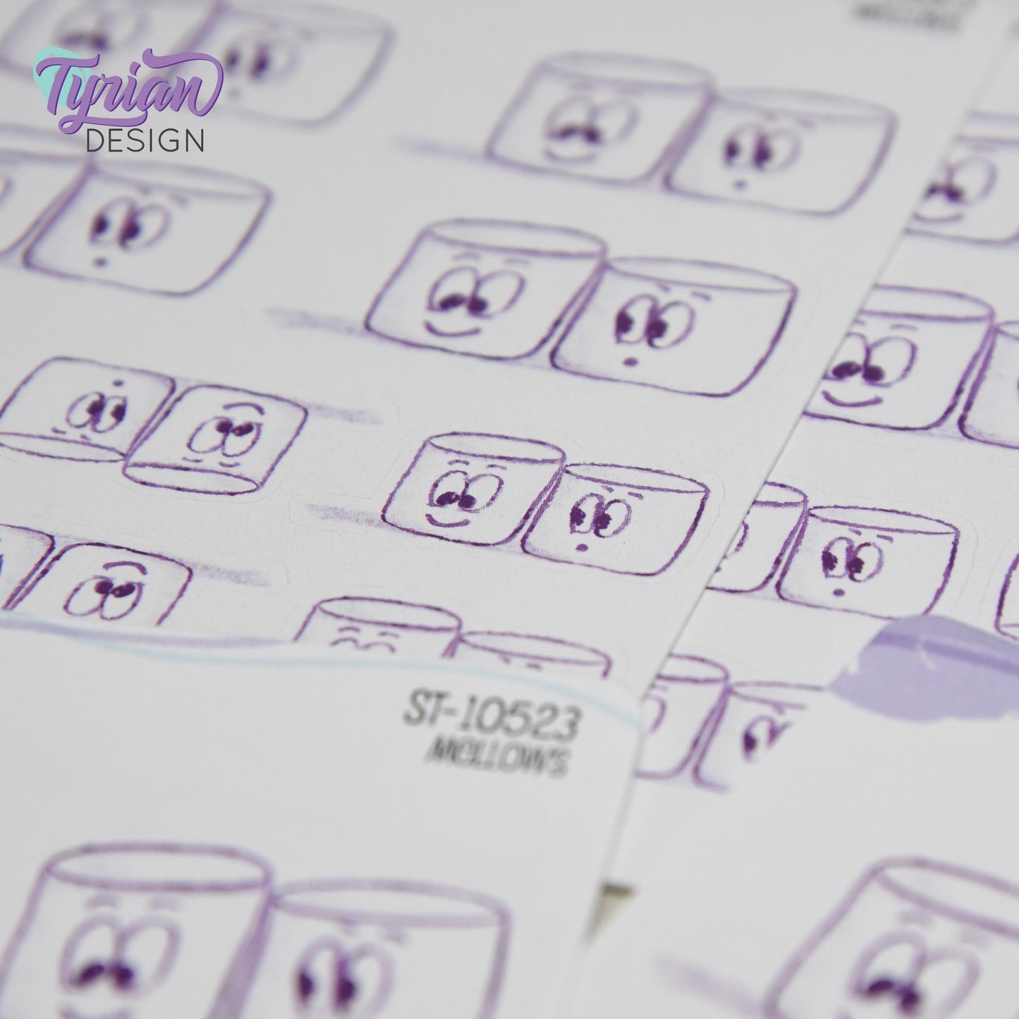 BFF Friends Stickers | Sketchy Mellows Stickers | 10 Stickers | 2 sizes | 3.5 x  4.5" Sheet | White or Clear Matte | Marshmallow stickers