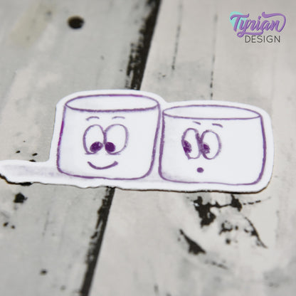 BFF Friends Sticker | Waterproof, Weatherproof & Durable | 2.5" x 1.2" | Tumbler Sticker | Dishwasher Safe | Sketchy Mellows Sticker