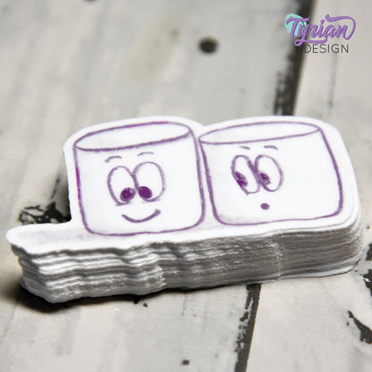 BFF Friends Sticker | Waterproof, Weatherproof & Durable | 2.5" x 1.2" | Tumbler Sticker | Dishwasher Safe | Sketchy Mellows Sticker