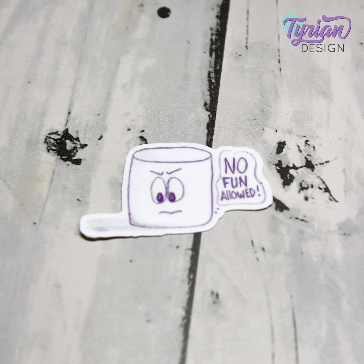 No Fun Allowed Sticker | Waterproof, Weatherproof & Durable | 2" x 1.2" | Tumbler Sticker | Dishwasher Safe | Sketchy Mellows Sticker