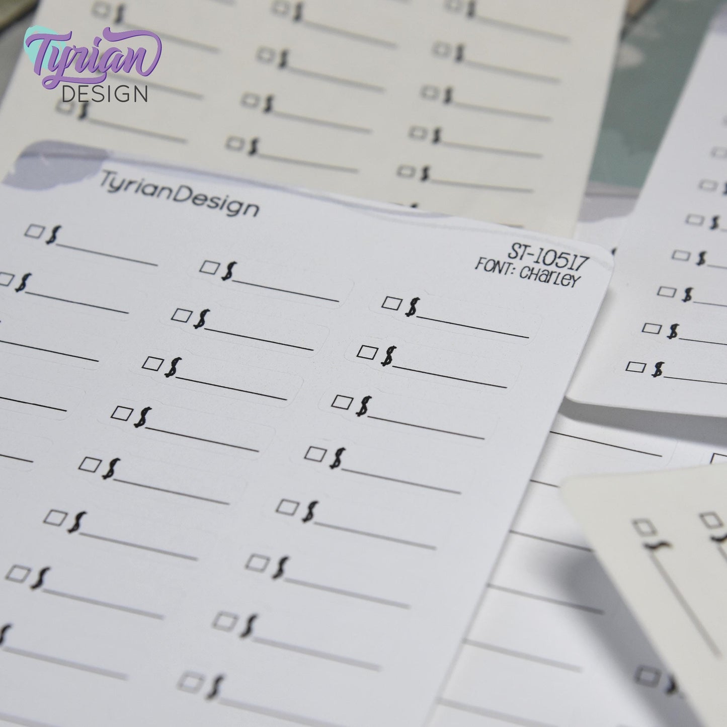 Payment Sticker |  30 Stickers | .91" x .28" Each | Charley Font