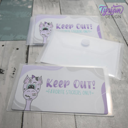 Keep Out! Favorite Stickers Only | Small Reusable Sticker Envelope | 5.5" x3.5"