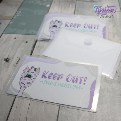 Keep Out! Favorite Stickers Only | Small Reusable Sticker Envelope | 5.5" x3.5"