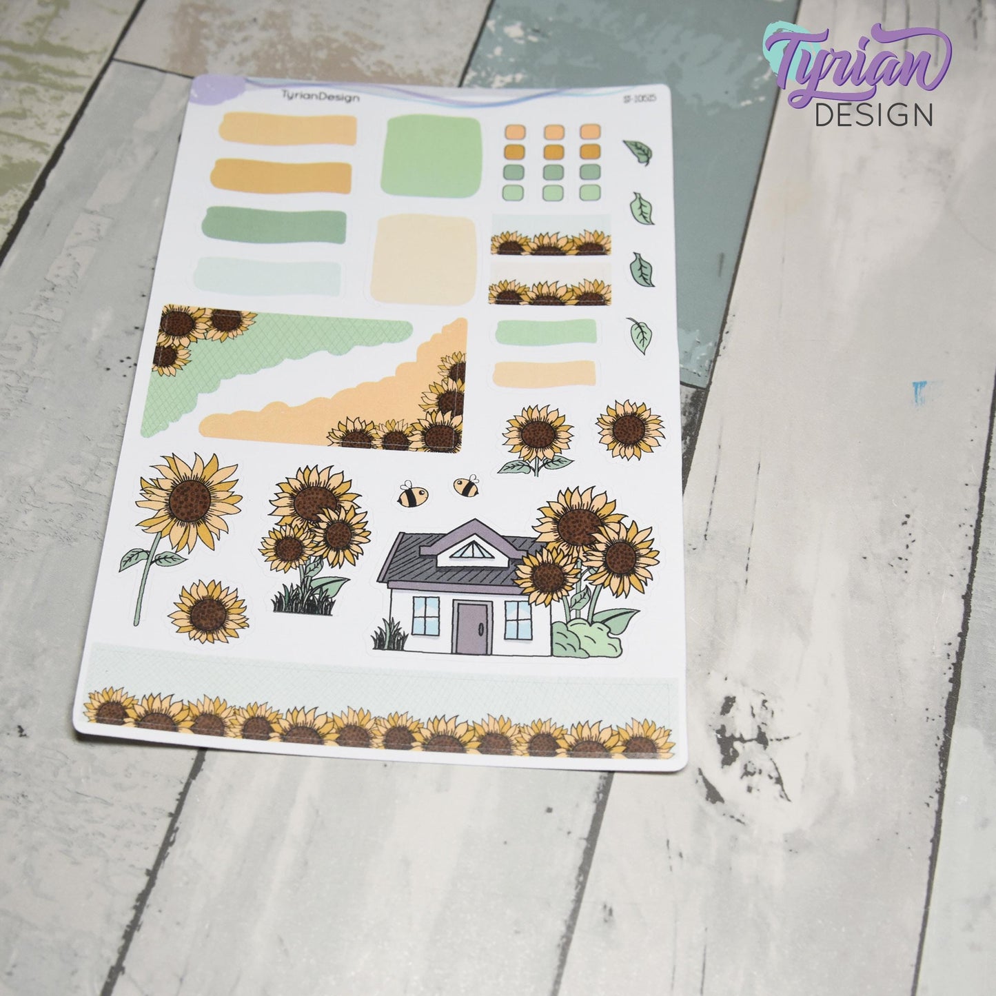 Sunflower House Journal Stickers  | 28 Stickers | 5x7" Sheet