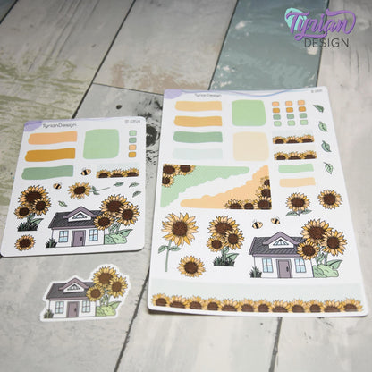 Sunflower House Journal Stickers  | 28 Stickers | 5x7" Sheet
