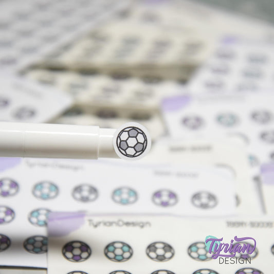 Soccer Stickers | Tiny Soccer Ball stickers | 18 stickers | .46 x .46 inches | Mini Sheet 3.375" x 2.125" | White or Clear Matte