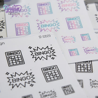 Bingo Stickers | 16 Stickers | 2 sizes | 2 Styles.