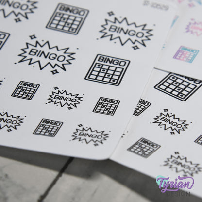 Bingo Stickers | 16 Stickers | 2 sizes | 2 Styles.