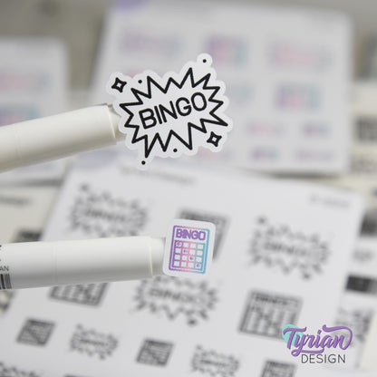Bingo Stickers | 16 Stickers | 2 sizes | 2 Styles.