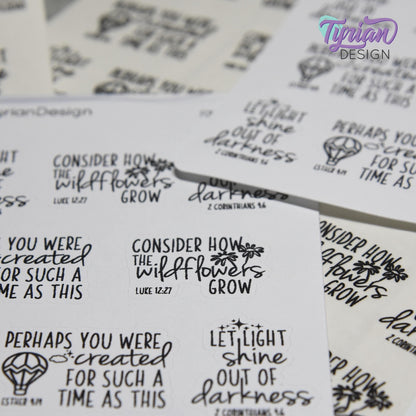 Bible Verses Stickers | 8 Stickers | Charley & Karma Font