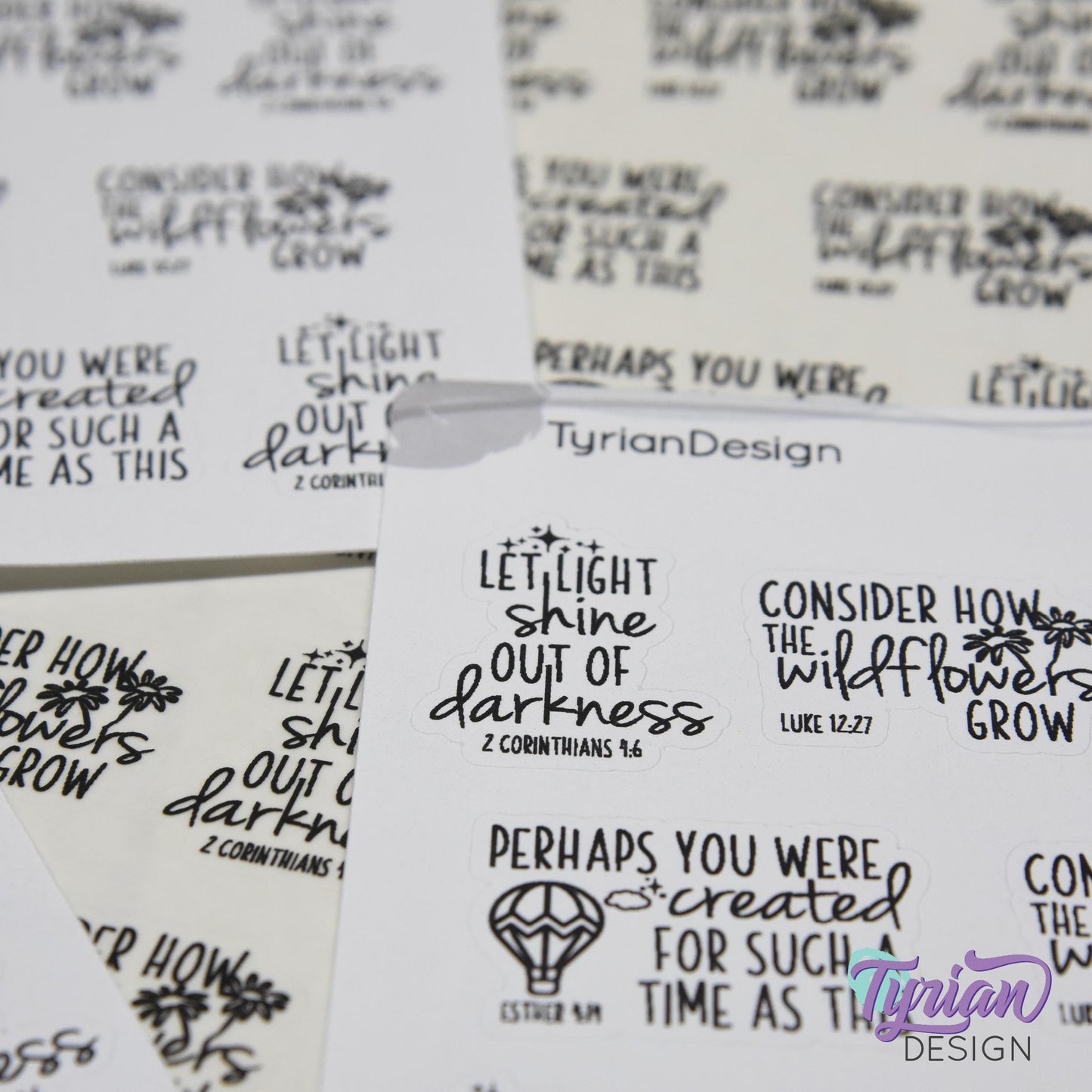 Bible Verses Stickers | 8 Stickers | Charley & Karma Font