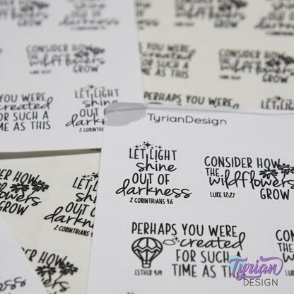 Bible Verses Stickers | 8 Stickers | Charley & Karma Font